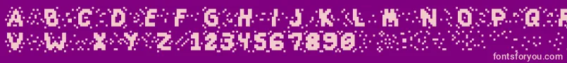 Slapandcrumblyal-Schriftart – Rosa Schriften auf violettem Hintergrund