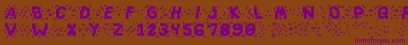 Slapandcrumblyal-Schriftart – Violette Schriften auf braunem Hintergrund