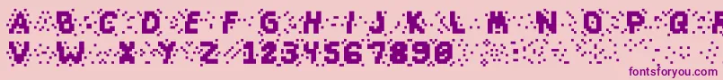 Slapandcrumblyal-fontti – violetit fontit vaaleanpunaisella taustalla