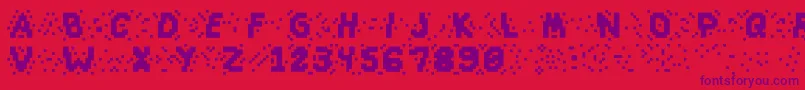 Slapandcrumblyal-Schriftart – Violette Schriften auf rotem Hintergrund