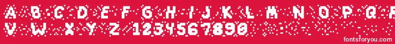 Slapandcrumblyal-Schriftart – Weiße Schriften auf rotem Hintergrund