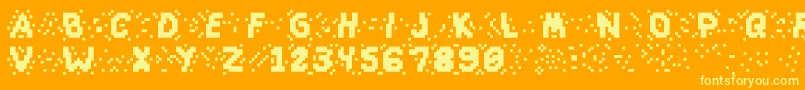 Slapandcrumblyal-fontti – keltaiset fontit oranssilla taustalla