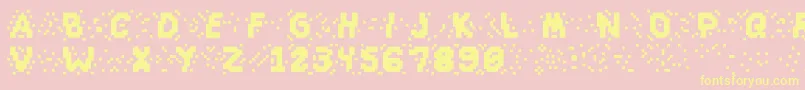Slapandcrumblyal-fontti – keltaiset fontit vaaleanpunaisella taustalla