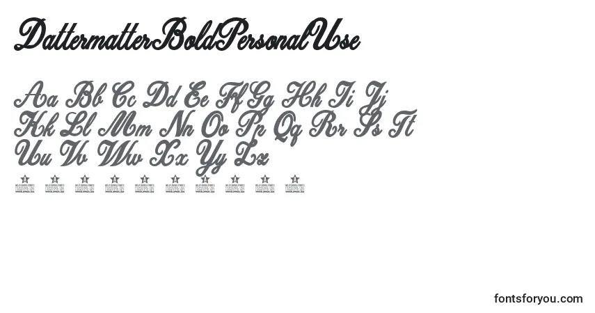 Schriftart DattermatterBoldPersonalUse – Alphabet, Zahlen, spezielle Symbole