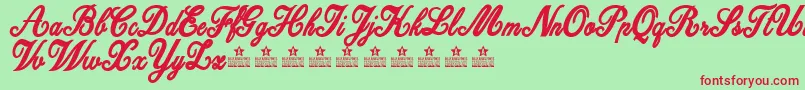 DattermatterBoldPersonalUse Font – Red Fonts on Green Background