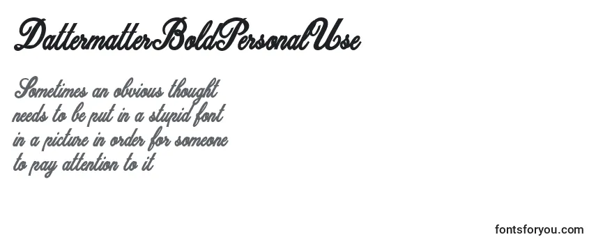 Review of the DattermatterBoldPersonalUse Font