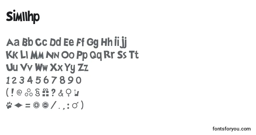 Czcionka Simllhp – alfabet, cyfry, specjalne znaki