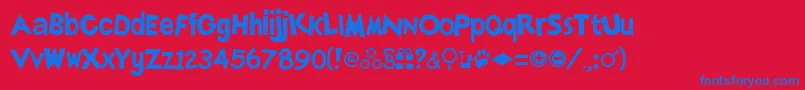 Simllhp Font – Blue Fonts on Red Background