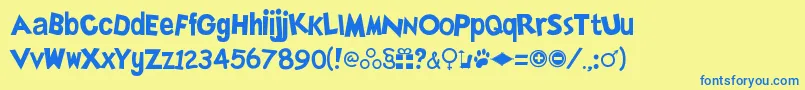 Simllhp Font – Blue Fonts on Yellow Background