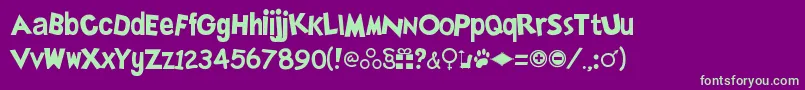 Simllhp Font – Green Fonts on Purple Background