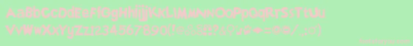 Simllhp-fontti – vaaleanpunaiset fontit vihreällä taustalla