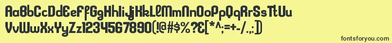 フォントKleptocracyrgBold – 黒い文字の黄色い背景