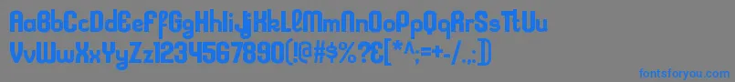 フォントKleptocracyrgBold – 灰色の背景に青い文字