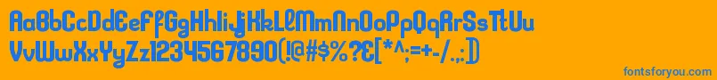 KleptocracyrgBold Font – Blue Fonts on Orange Background