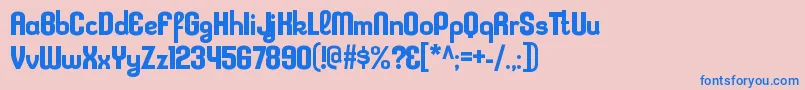KleptocracyrgBold Font – Blue Fonts on Pink Background