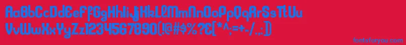 KleptocracyrgBold Font – Blue Fonts on Red Background