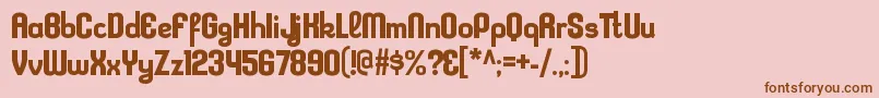 フォントKleptocracyrgBold – ピンクの背景に茶色のフォント