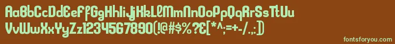 KleptocracyrgBold-fontti – vihreät fontit ruskealla taustalla