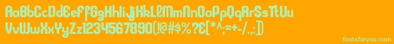 KleptocracyrgBold Font – Green Fonts on Orange Background
