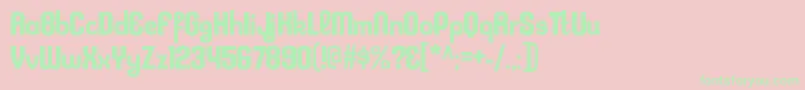 KleptocracyrgBold-Schriftart – Grüne Schriften auf rosa Hintergrund