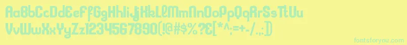 KleptocracyrgBold-fontti – vihreät fontit keltaisella taustalla