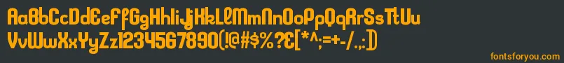 フォントKleptocracyrgBold – 黒い背景にオレンジの文字