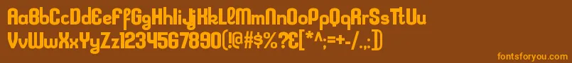 KleptocracyrgBold Font – Orange Fonts on Brown Background