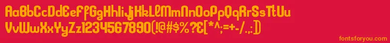 KleptocracyrgBold Font – Orange Fonts on Red Background