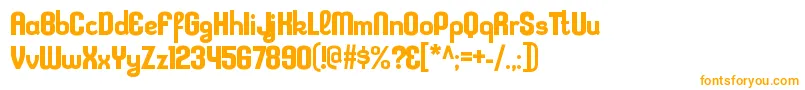 KleptocracyrgBold-Schriftart – Orangefarbene Schriften auf weißem Hintergrund