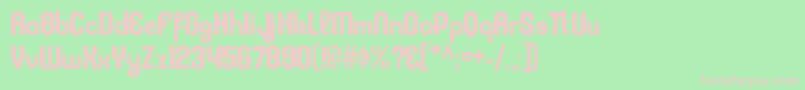 KleptocracyrgBold-fontti – vaaleanpunaiset fontit vihreällä taustalla