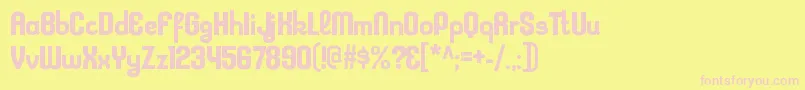 KleptocracyrgBold Font – Pink Fonts on Yellow Background