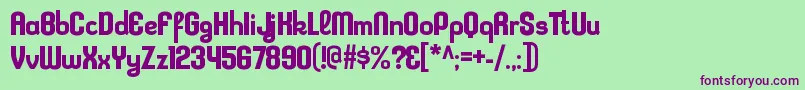 KleptocracyrgBold-fontti – violetit fontit vihreällä taustalla