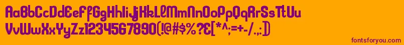 フォントKleptocracyrgBold – オレンジの背景に紫のフォント