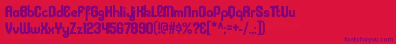 KleptocracyrgBold-Schriftart – Violette Schriften auf rotem Hintergrund