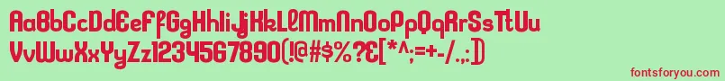 フォントKleptocracyrgBold – 赤い文字の緑の背景