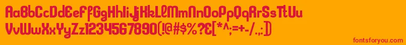 フォントKleptocracyrgBold – オレンジの背景に赤い文字