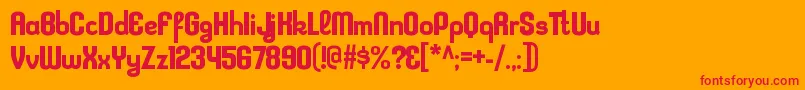 KleptocracyrgBold Font – Red Fonts on Orange Background