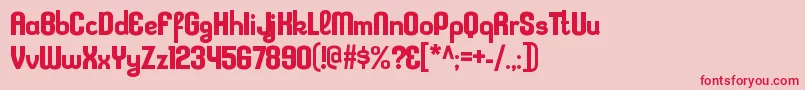 フォントKleptocracyrgBold – ピンクの背景に赤い文字