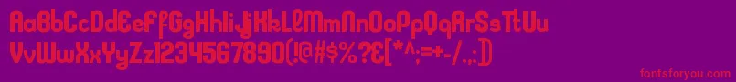 Fonte KleptocracyrgBold – fontes vermelhas em um fundo violeta