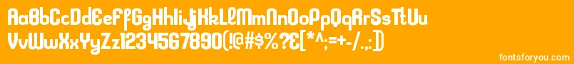 KleptocracyrgBold-fontti – valkoiset fontit oranssilla taustalla