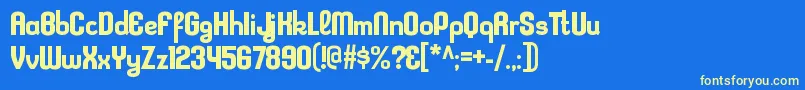 KleptocracyrgBold Font – Yellow Fonts on Blue Background