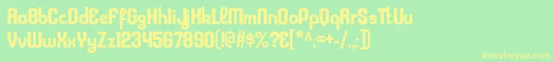 KleptocracyrgBold Font – Yellow Fonts on Green Background