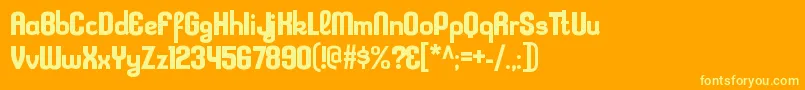 Шрифт KleptocracyrgBold – жёлтые шрифты на оранжевом фоне