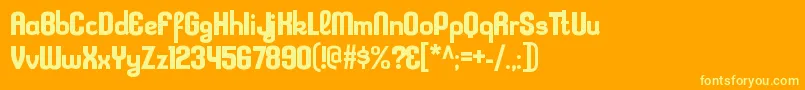 KleptocracyrgBold Font – Yellow Fonts on Orange Background