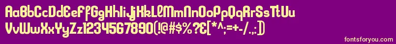 KleptocracyrgBold-fontti – keltaiset fontit violetilla taustalla