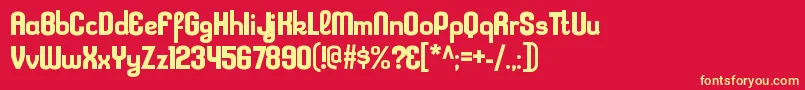 KleptocracyrgBold-fontti – keltaiset fontit punaisella taustalla