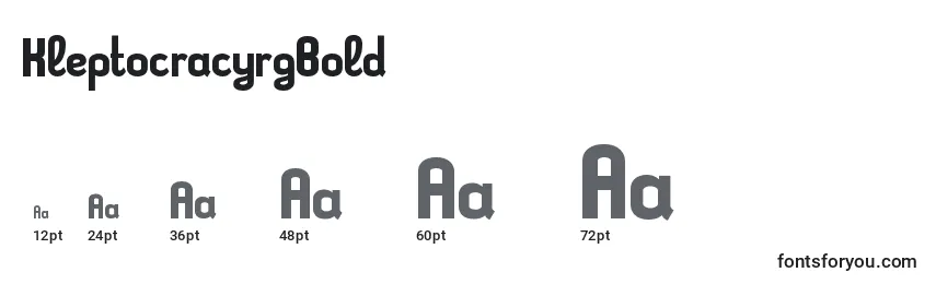 KleptocracyrgBold Font Sizes