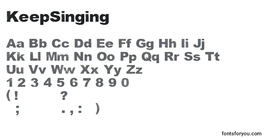 Fuente KeepSinging - alfabeto, números, caracteres especiales