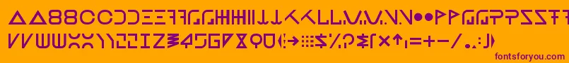 NewJobRegular-fontti – violetit fontit oranssilla taustalla