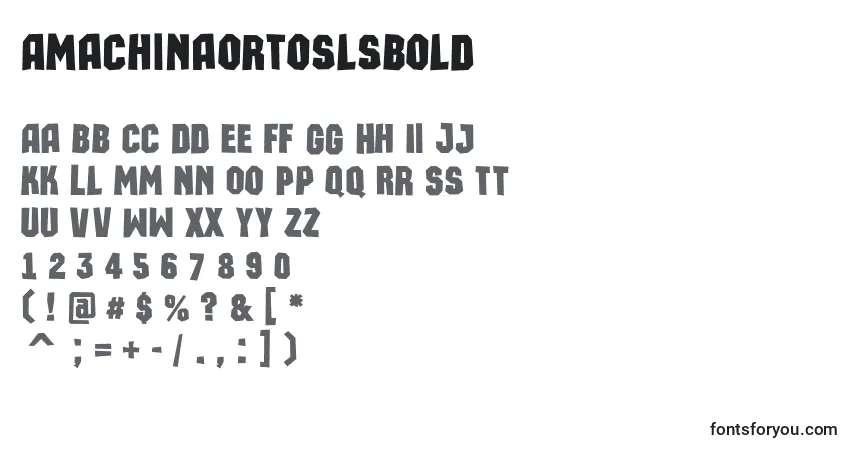 Schriftart AMachinaortoslsBold – Alphabet, Zahlen, spezielle Symbole